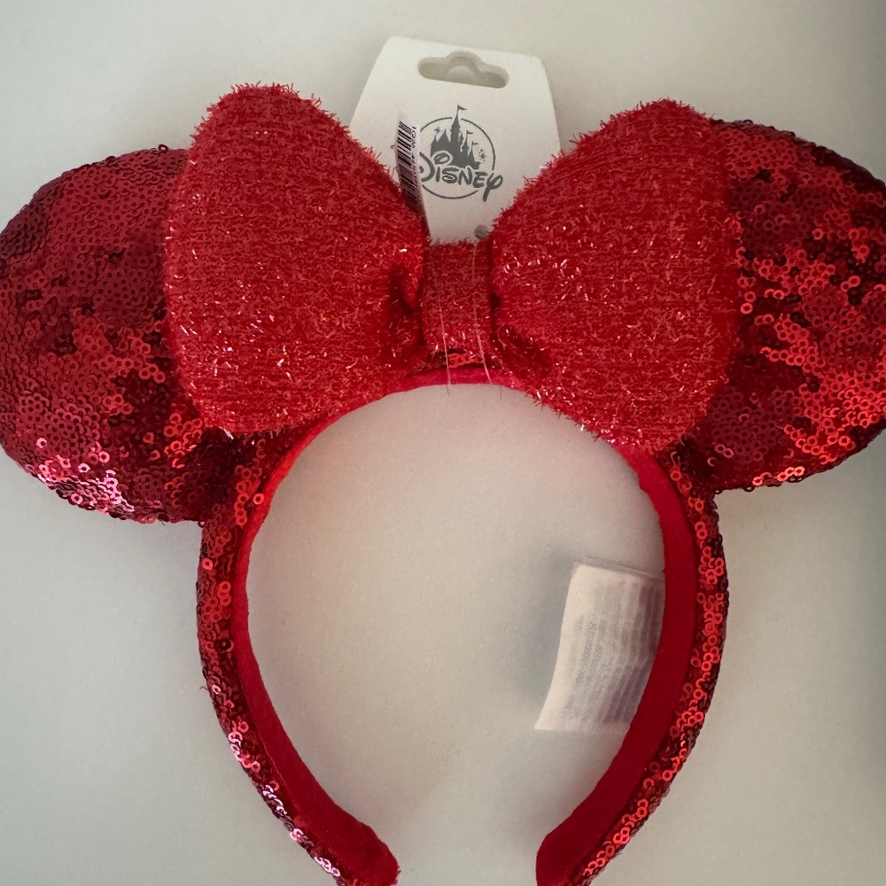 Minnie Mouse Sequined Ear Headband for Adults – Red NWT